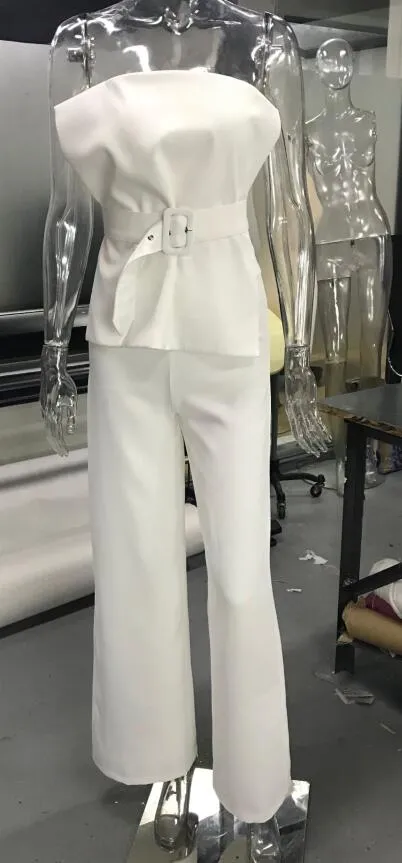 Women's Backless Sleeveless Off-Shoulder Two-Piece Suit