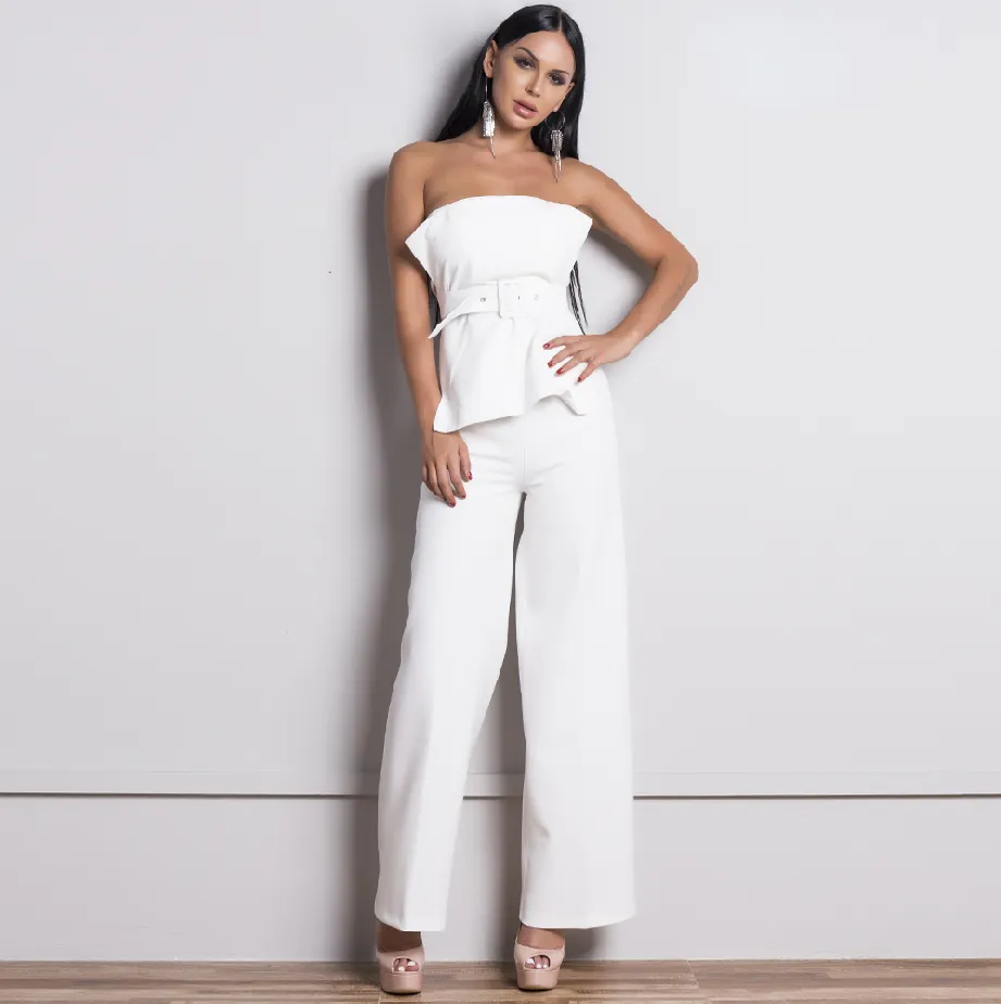 Women's Backless Sleeveless Off-Shoulder Two-Piece Suit