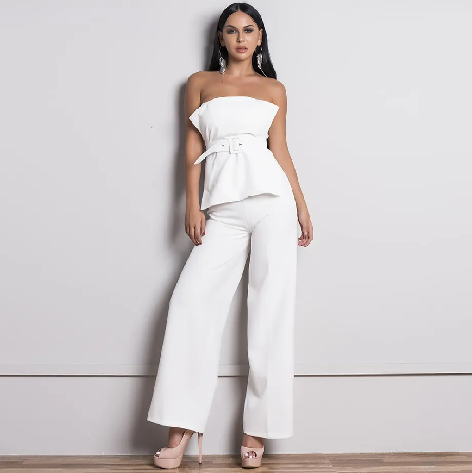 Women's Backless Sleeveless Off-Shoulder Two-Piece Suit