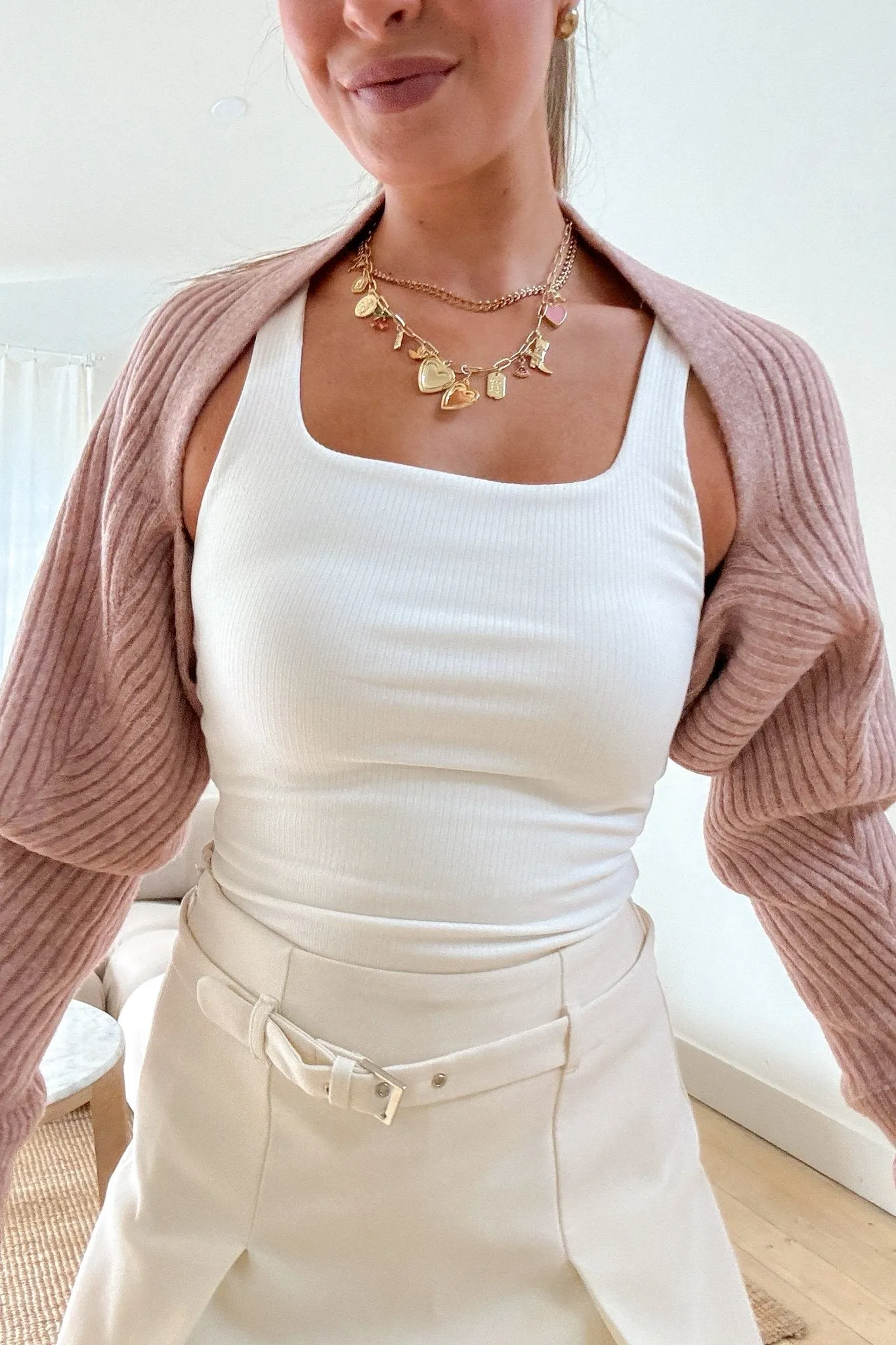 Women's Ballerina Shrug Soft Knit Sweater | Pink