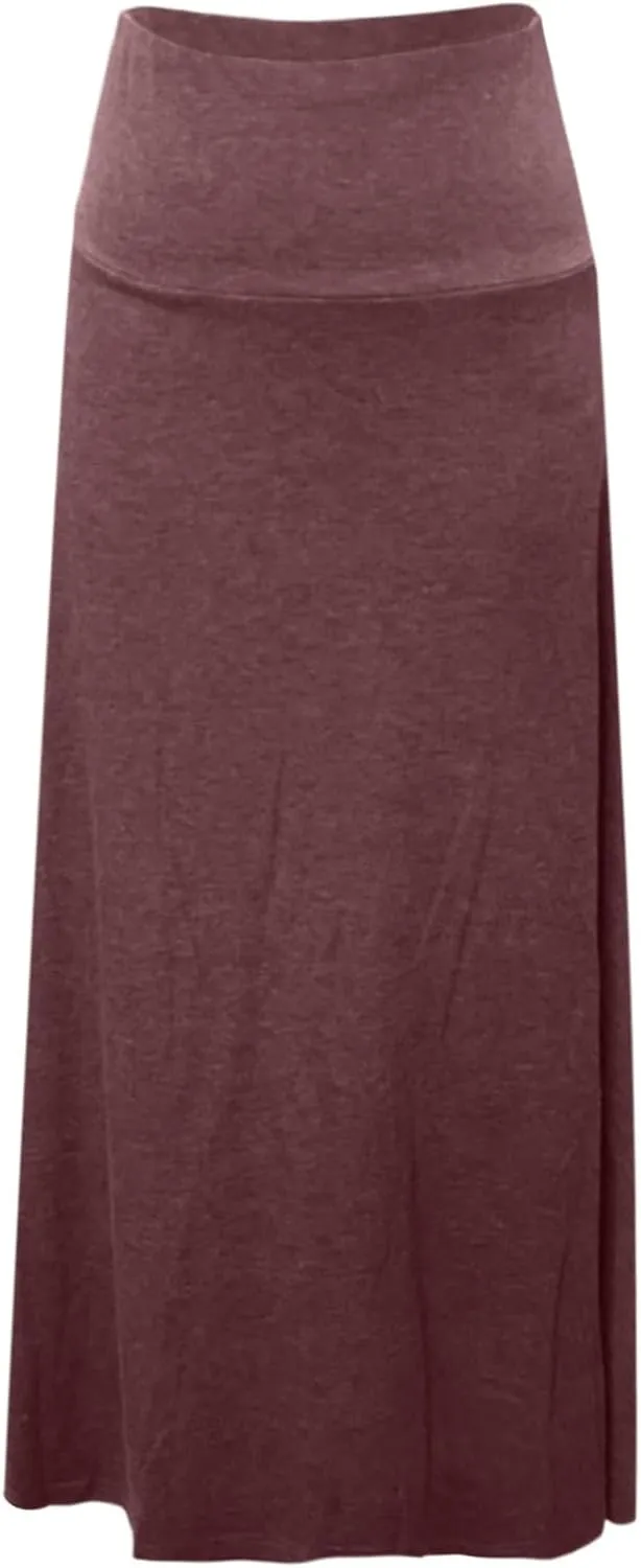 Women's Bodycon Knitted Pencil Skirts Elastic Split High Waisted Midi Skirt Trendy Summer Casual Long Aline Skorts