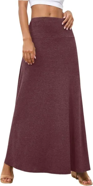 Women's Bodycon Knitted Pencil Skirts Elastic Split High Waisted Midi Skirt Trendy Summer Casual Long Aline Skorts