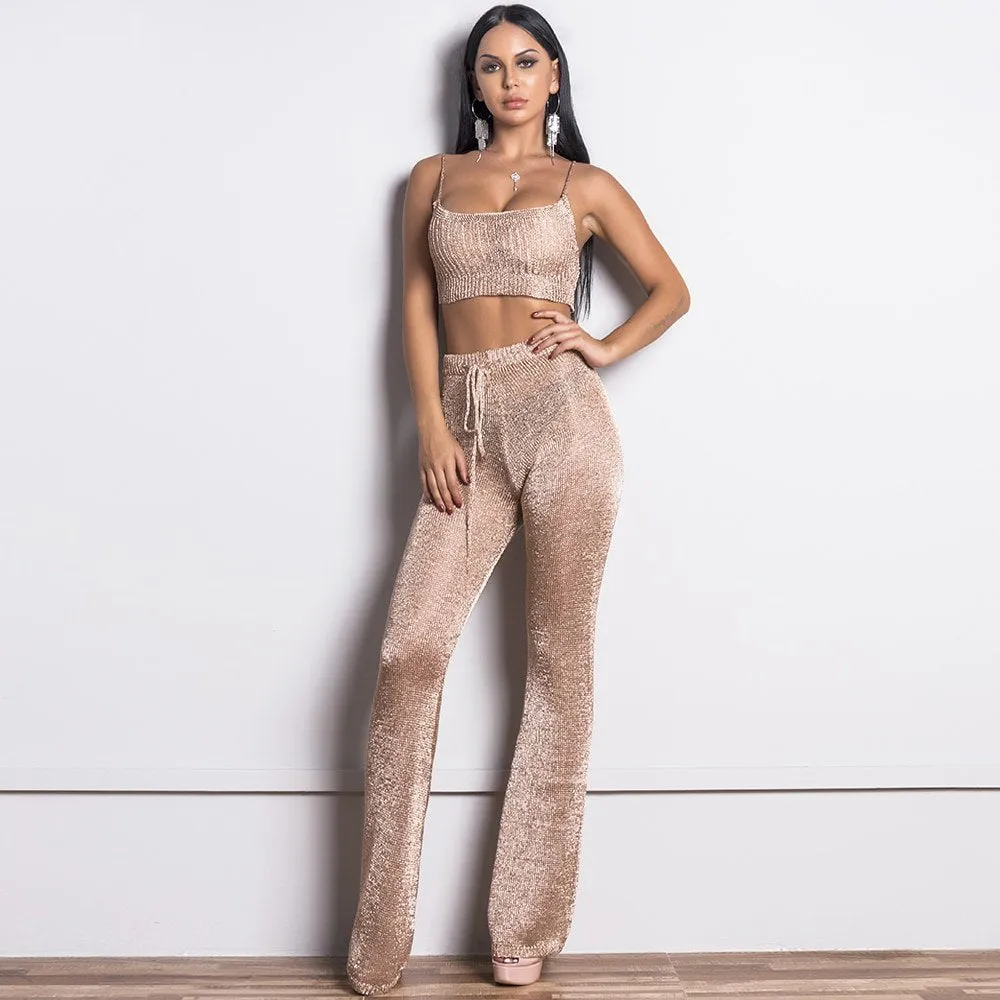 Women's Broadcloth Two-Piece Off-Shoulder Jumpsuit