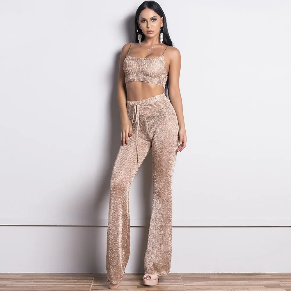 Women's Broadcloth Two-Piece Off-Shoulder Jumpsuit