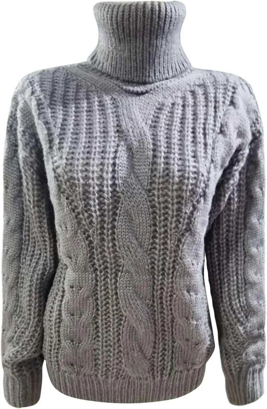 Womens Casual Long Sleeve Turtleneck Sweaters Knit Cable Chunky Pullover Oversized Sweaters Fashion Fall Outfits 2023