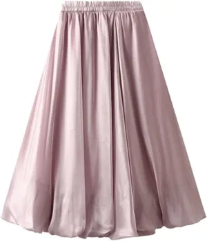 Womens Floral Print Midi Tulle Skirts High Waist Layered A-Line Mesh Chiffon Tutu Long Skirt Girls Fairy Tiered Skirt