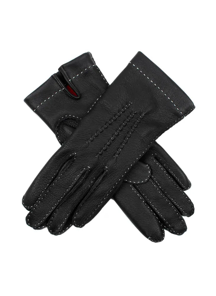 Women's Heritage Handsewn Three-Point Silk-Lined Deerskin Leather Gloves