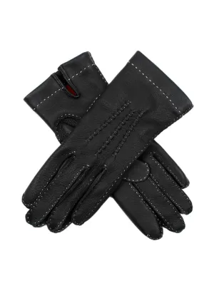 Women's Heritage Handsewn Three-Point Silk-Lined Deerskin Leather Gloves