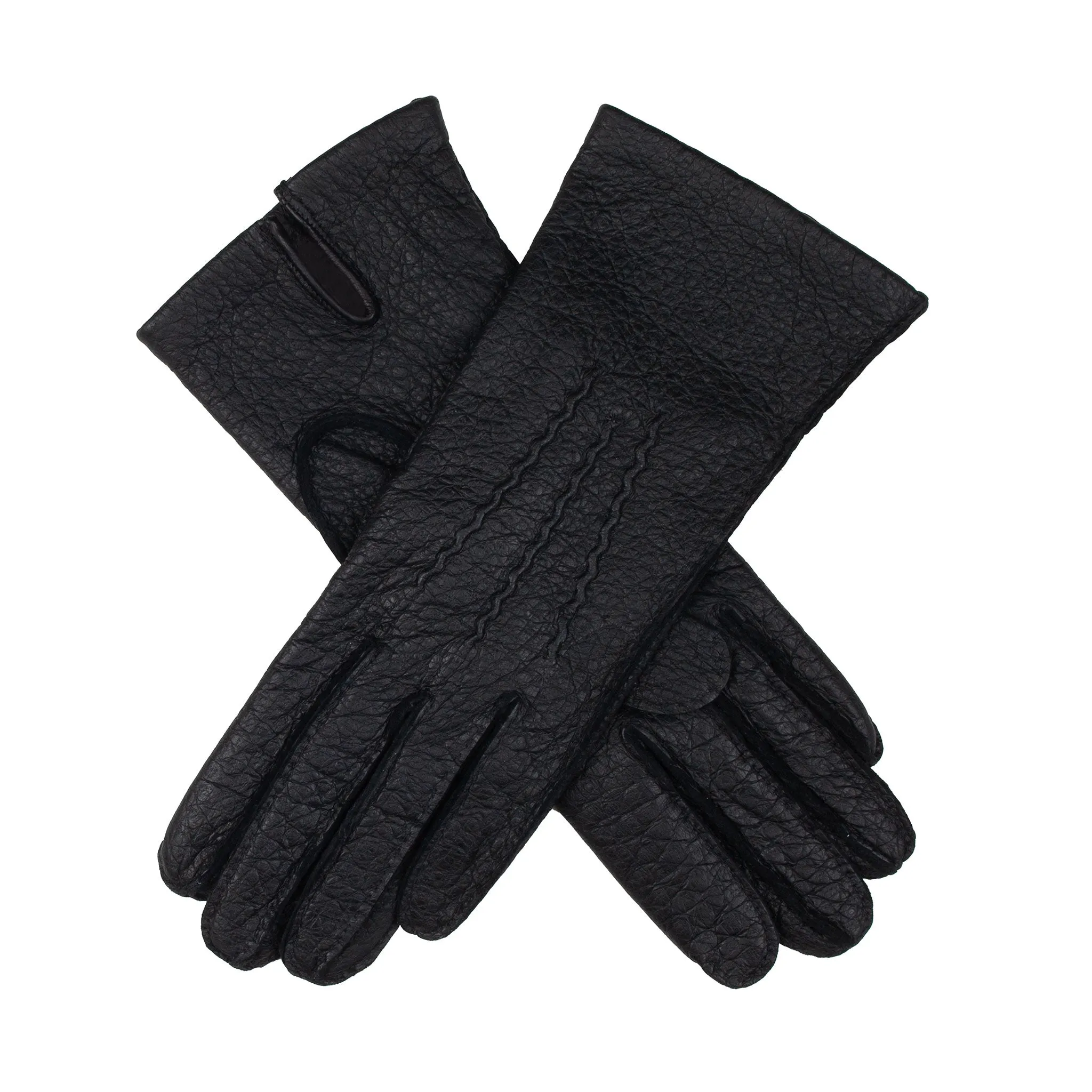 Women’s Heritage Handsewn Three-Point Silk-Lined Peccary Leather Gloves