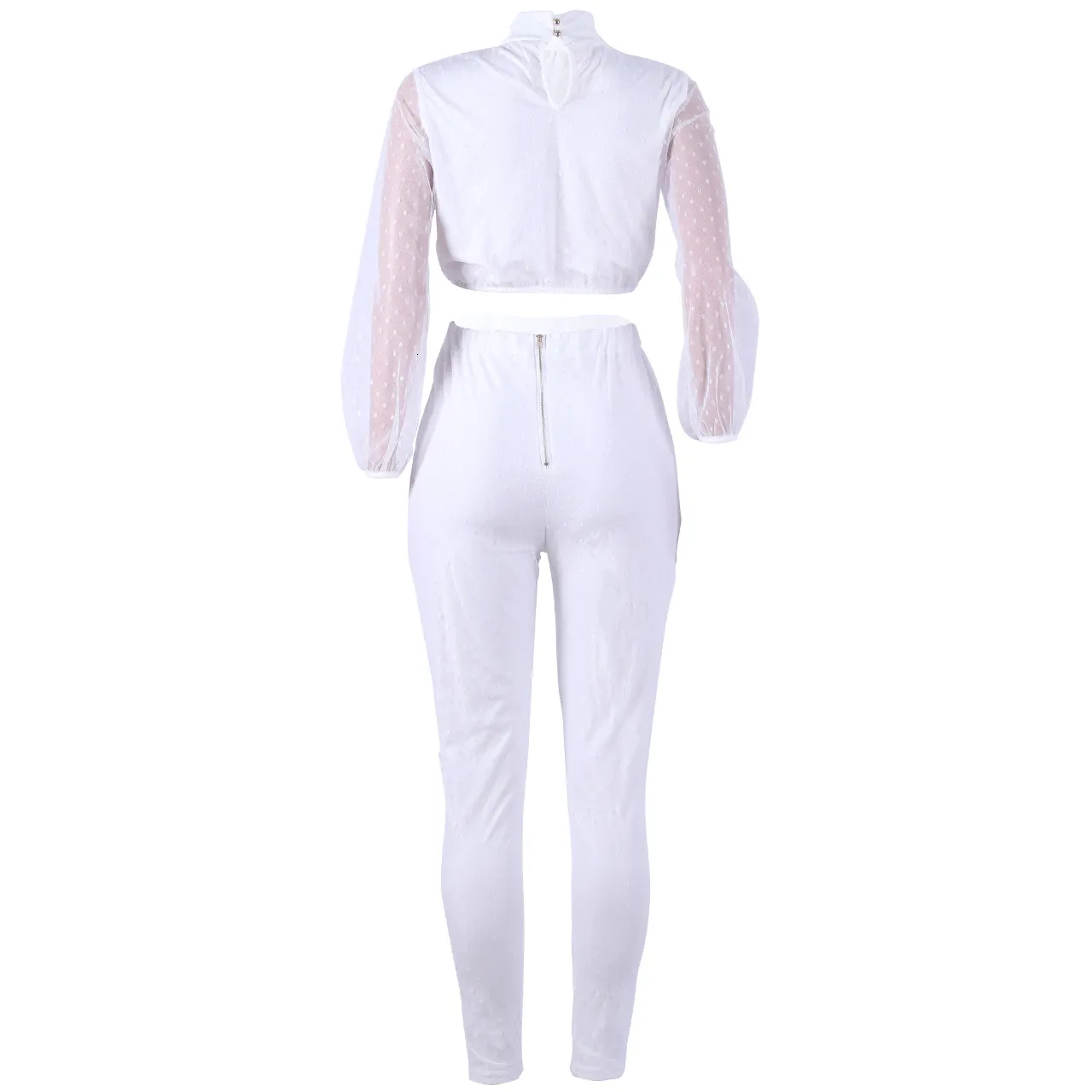Women's Mesh Lace Long-Sleeved Two-Piece Jumpsuit