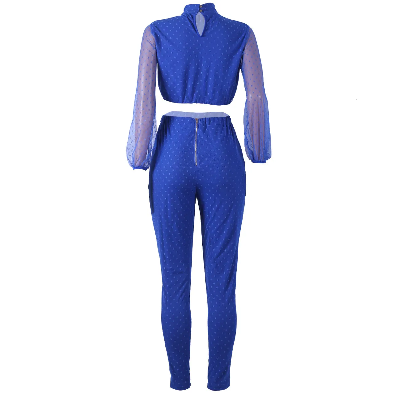 Women's Mesh Lace Long-Sleeved Two-Piece Jumpsuit