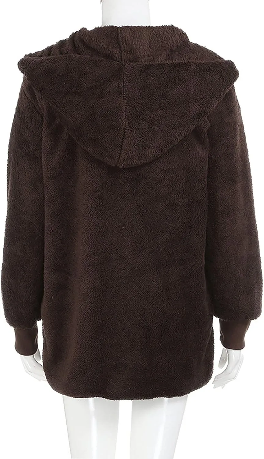 Women's Oversized Open Front Cardigan Coat Hooded Draped Pockets Jackets Plus Size Plush Coats Winter Sweater Outwear