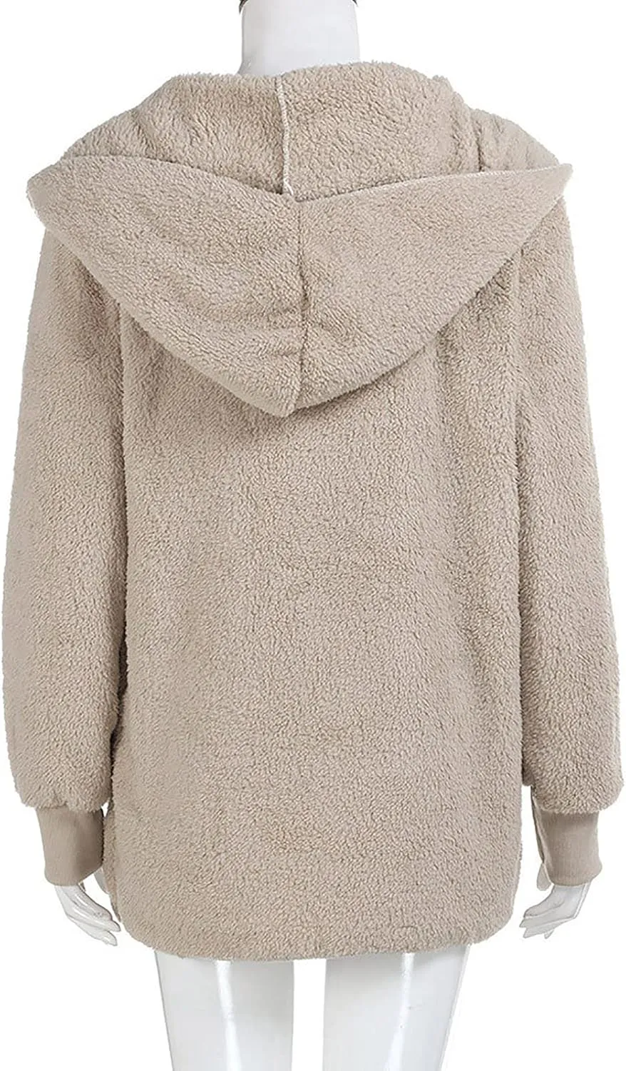 Women's Oversized Open Front Cardigan Coat Hooded Draped Pockets Jackets Plus Size Plush Coats Winter Sweater Outwear