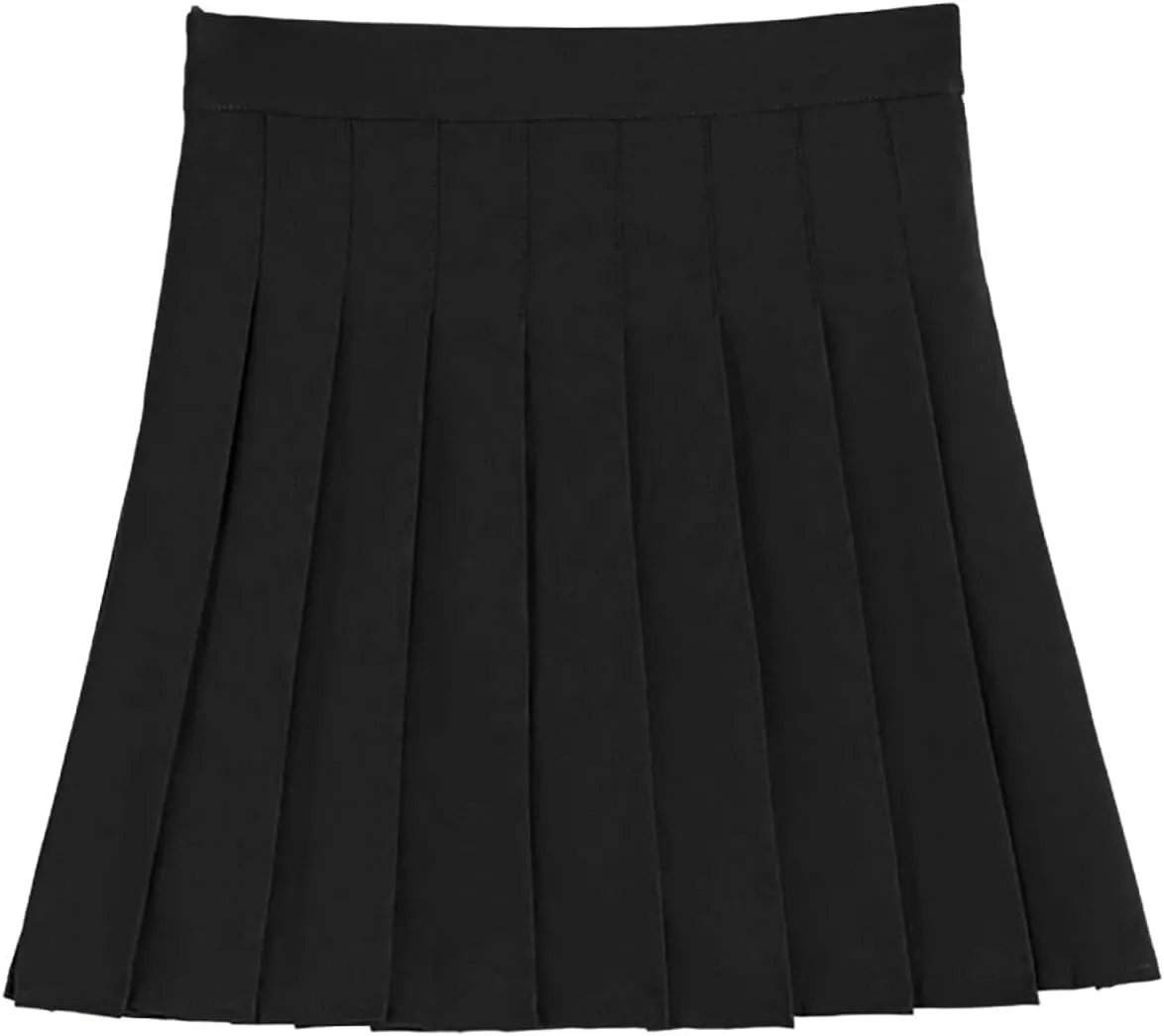 Women's Pleated Skirt A-Line Short Mini Basic School Uniform Cheerleader Skirts Plus Size Tennis Athletic Skorts