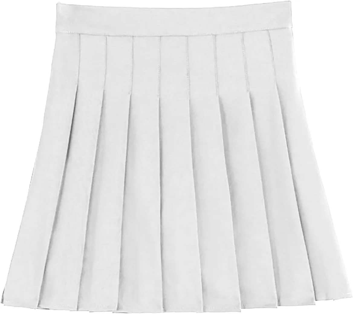 Women's Pleated Skirt A-Line Short Mini Basic School Uniform Cheerleader Skirts Plus Size Tennis Athletic Skorts