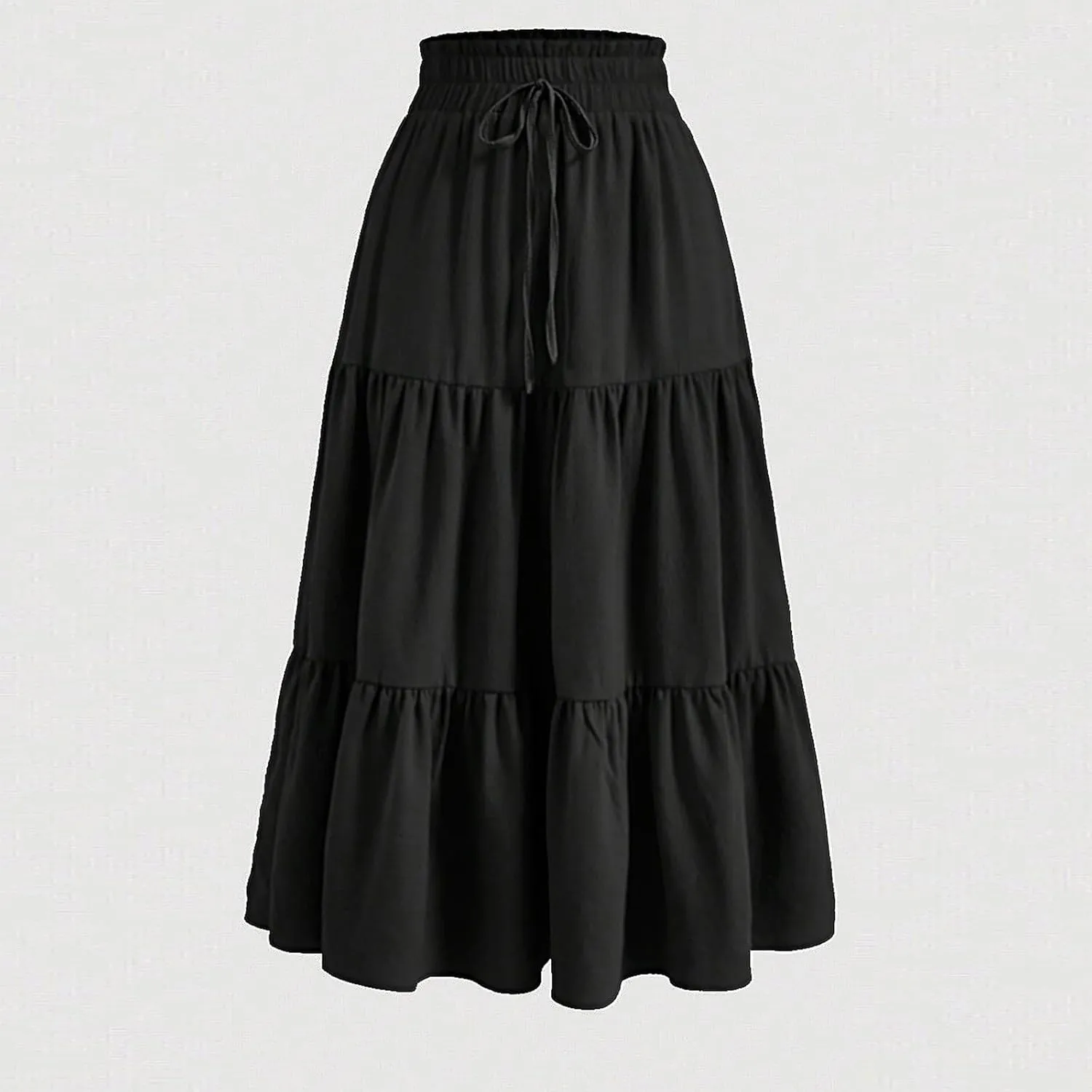 Women's Pleated Skirts Summer Casual Loose Trendy Elastic Waist Floral Print Bohemian Sun A-Line Maxi Skirt, S-XL