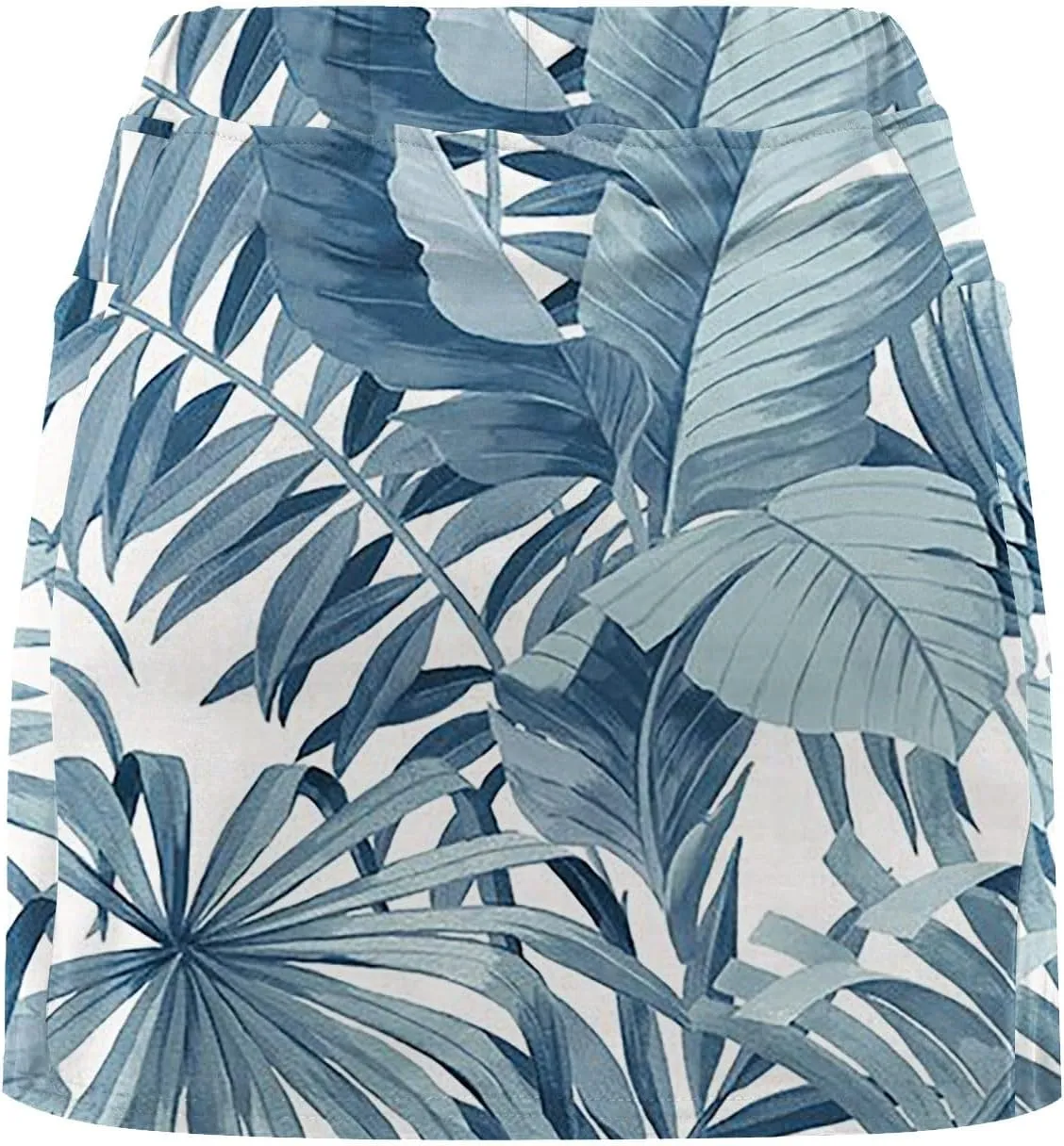 Womens Pleated Tennis Skirts Floral Printed Style Summer Casual Skinny Pants Mid Waisted Skirt with Shorts Underneath