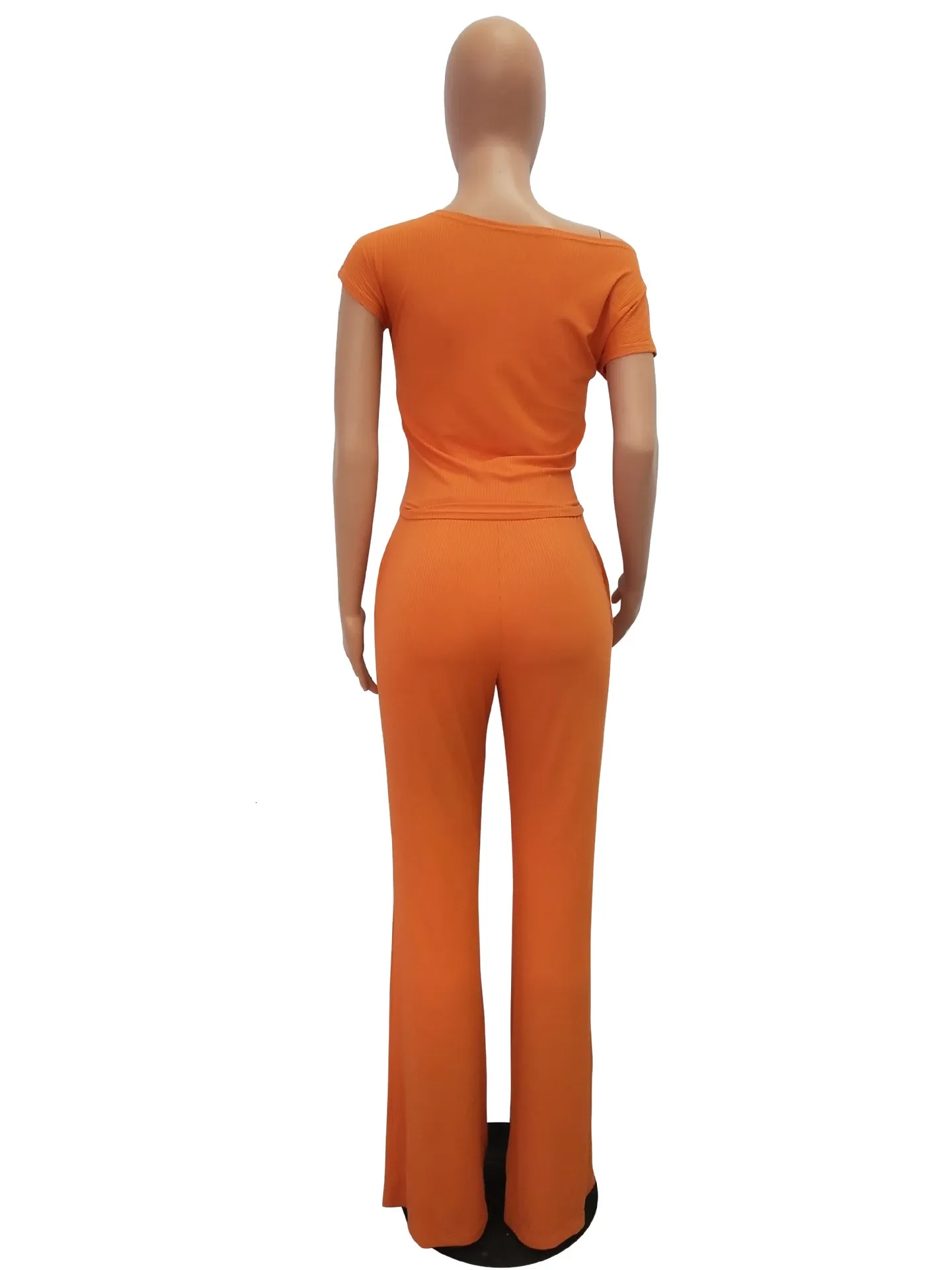 Women's Polyester Slim Two-Piece O-Neck Jumpsuit