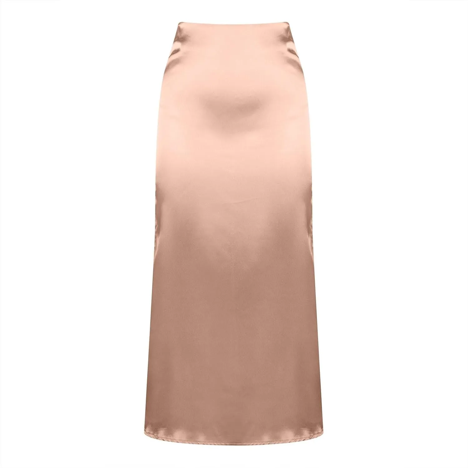 Womens Satin Skirts Business Casual Silk Midi Skirt High Waisted Long Skirts Solid Color Elegant Pencil Work Skirts