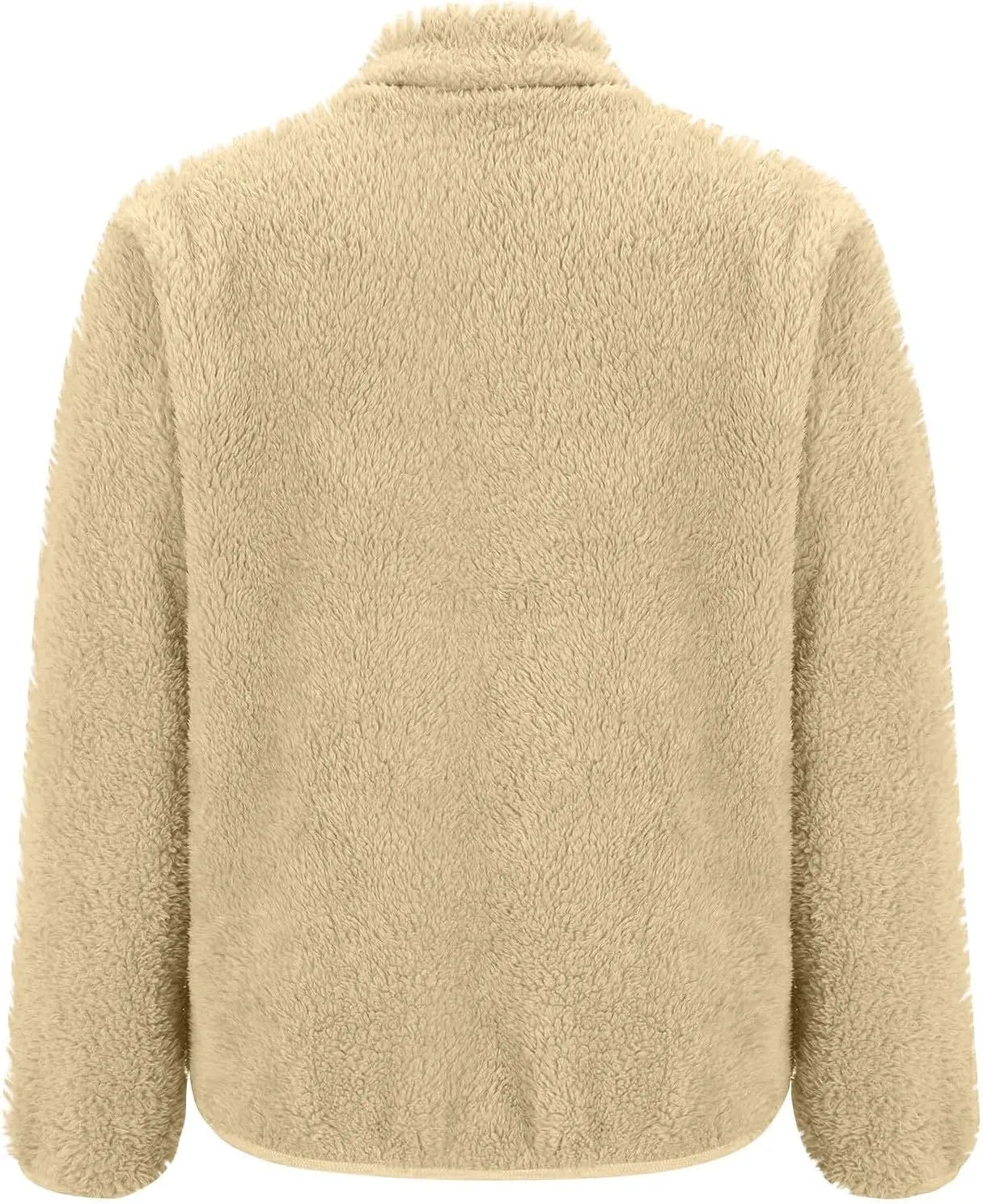 Womens Sherpa Fleece Jackets Full Zip Soft Warm Fuzzy Jacket Stand Collor Winter Outerwear with Pockets