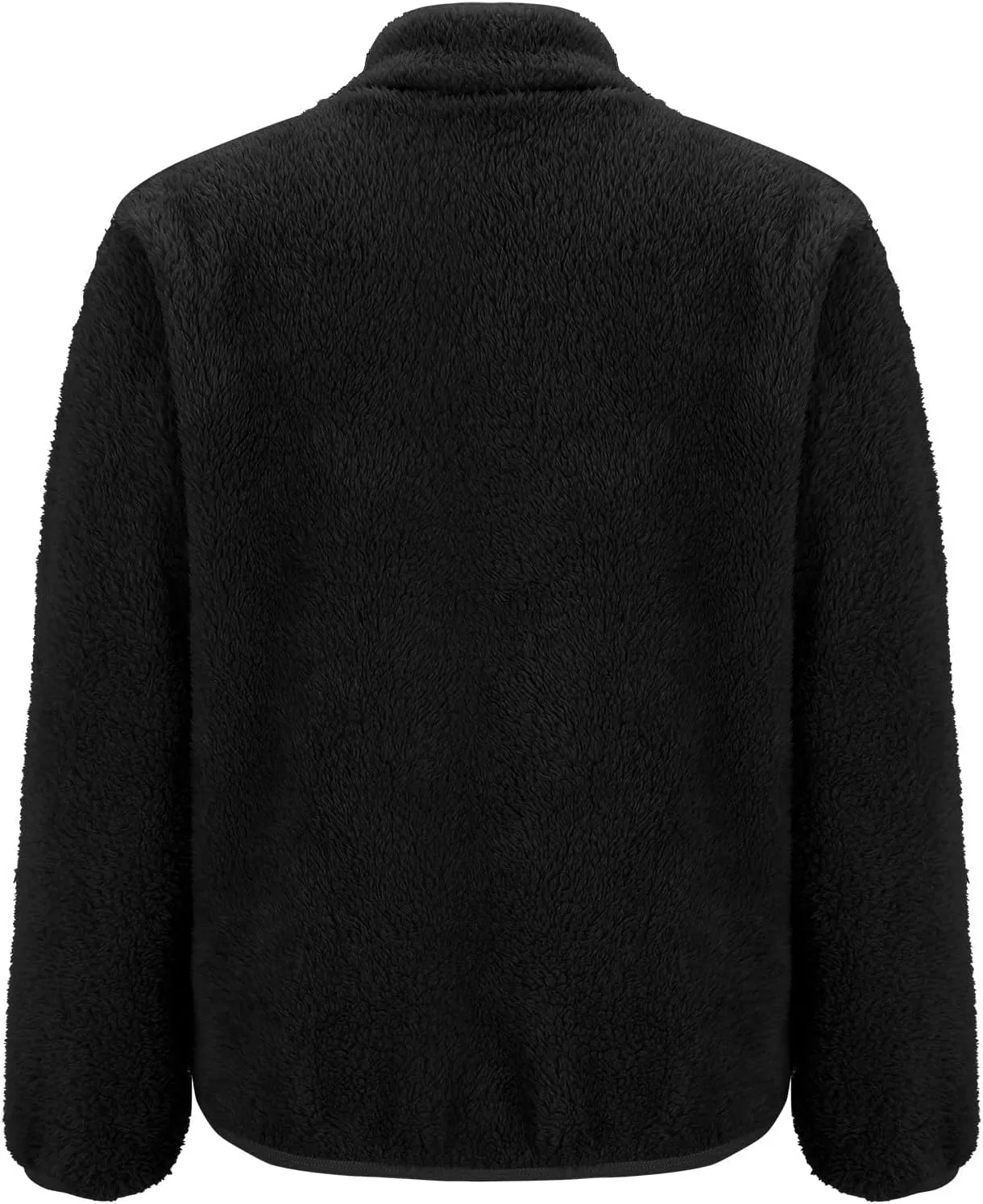 Womens Sherpa Fleece Jackets Full Zip Soft Warm Fuzzy Jacket Stand Collor Winter Outerwear with Pockets