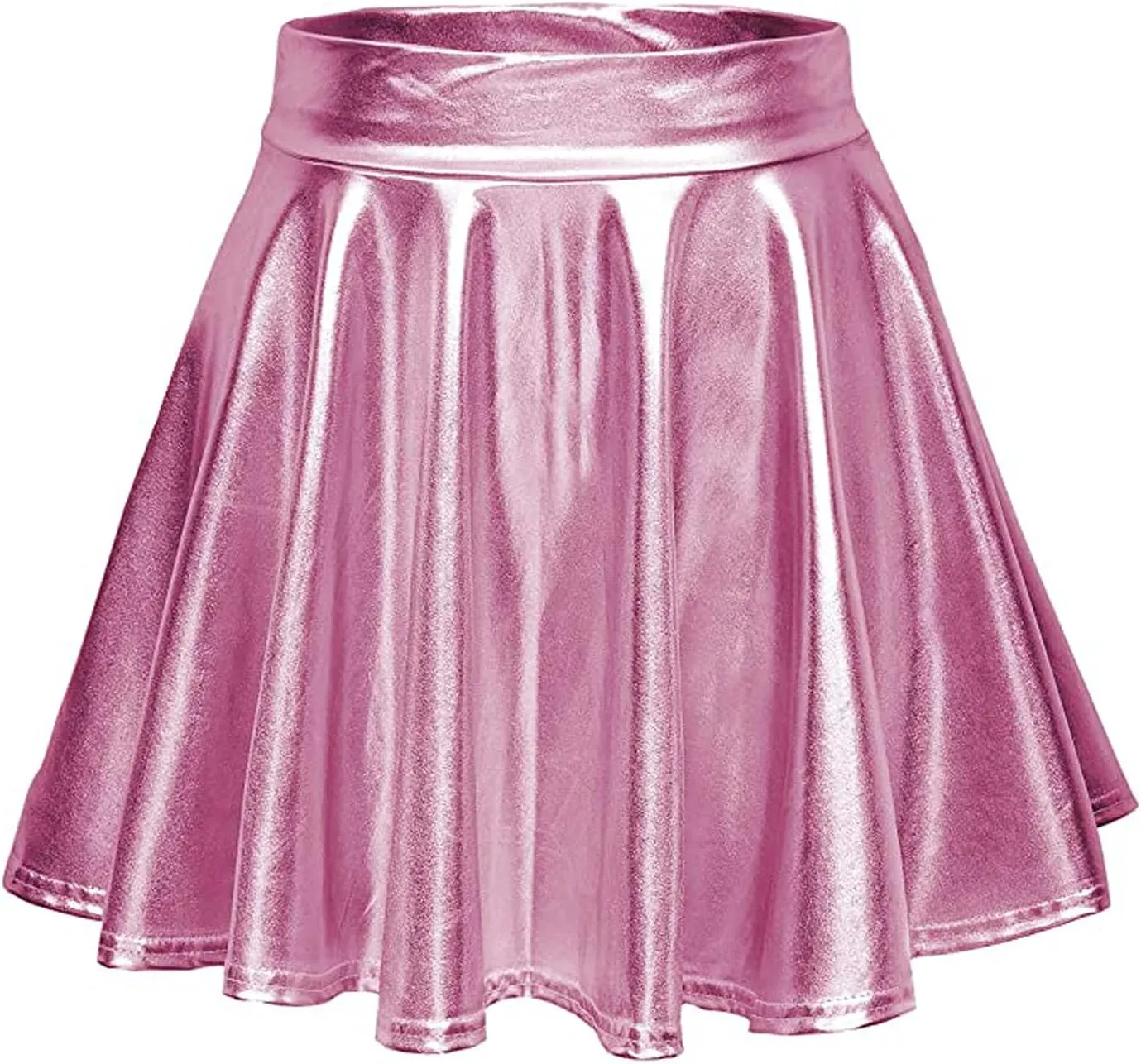 Women's Skirt Mini Casual Fashion Pleated Shiny Skirt A-Line Flared Women's Skirt Skirts for Women Trendy Summer
