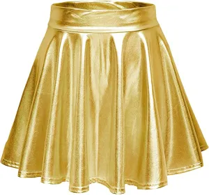 Women's Skirt Mini Casual Fashion Pleated Shiny Skirt A-Line Flared Women's Skirt Skirts for Women Trendy Summer