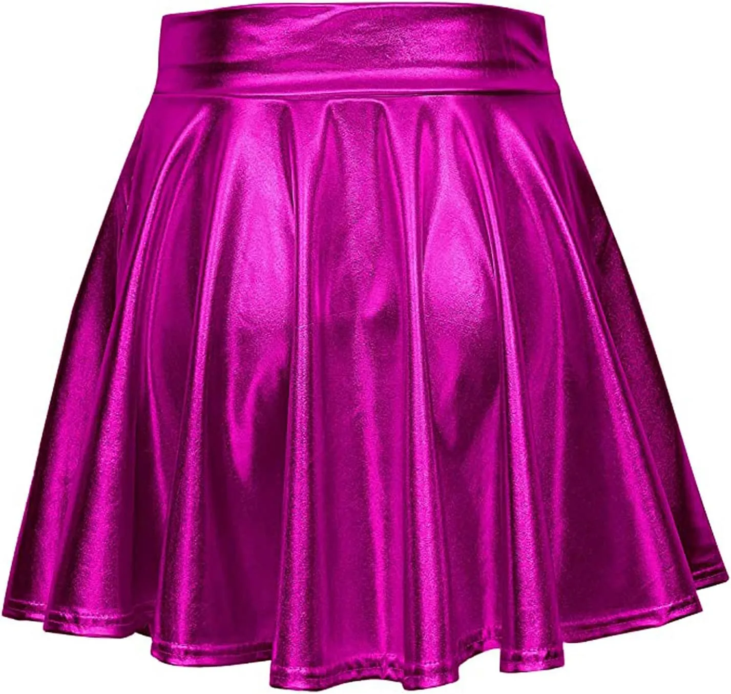 Women's Skirt Mini Casual Fashion Pleated Shiny Skirt A-Line Flared Women's Skirt Skirts for Women Trendy Summer