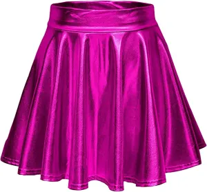Women's Skirt Mini Casual Fashion Pleated Shiny Skirt A-Line Flared Women's Skirt Skirts for Women Trendy Summer