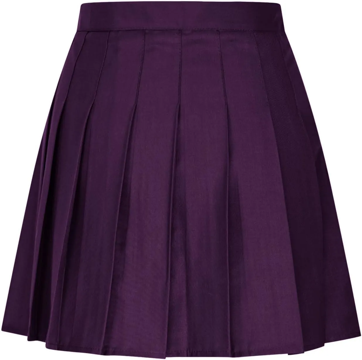 Womens Stretchy Pleated Mini Skirt High Waisted Solid Club Y2k School A-line Skirt A-Line Skater with Lining Shorts