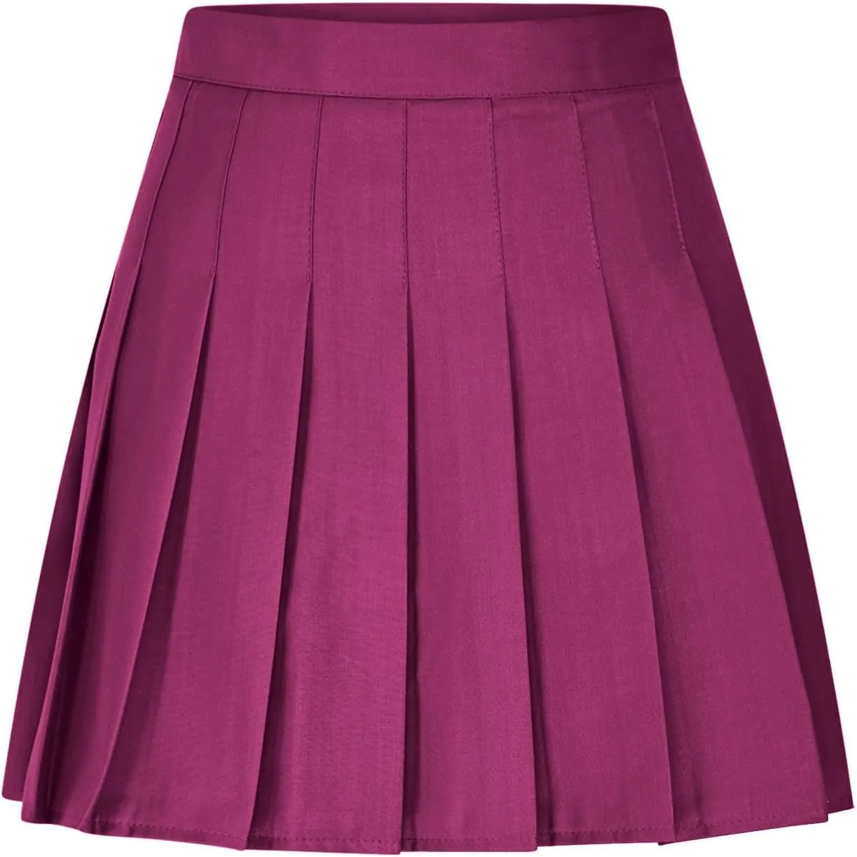 Womens Stretchy Pleated Mini Skirt High Waisted Solid Club Y2k School A-line Skirt A-Line Skater with Lining Shorts