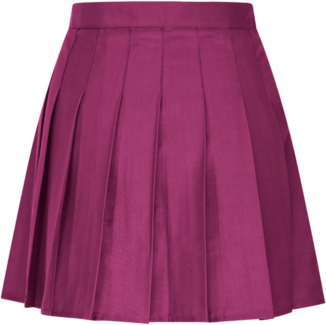 Womens Stretchy Pleated Mini Skirt High Waisted Solid Club Y2k School A-line Skirt A-Line Skater with Lining Shorts