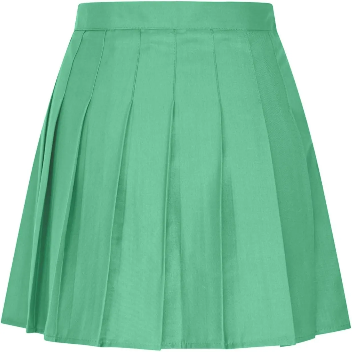 Womens Stretchy Pleated Mini Skirt High Waisted Solid Club Y2k School A-line Skirt A-Line Skater with Lining Shorts