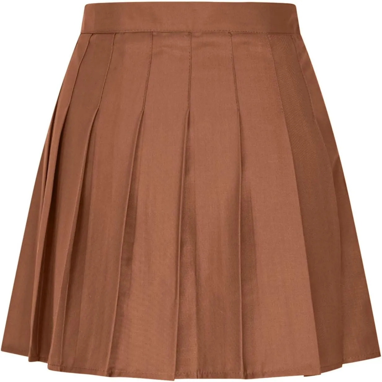Womens Stretchy Pleated Mini Skirt High Waisted Solid Club Y2k School A-line Skirt A-Line Skater with Lining Shorts