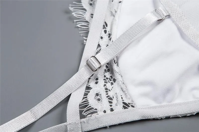 Women's Summer Backless Deep V-Neck Lace Bodysuit