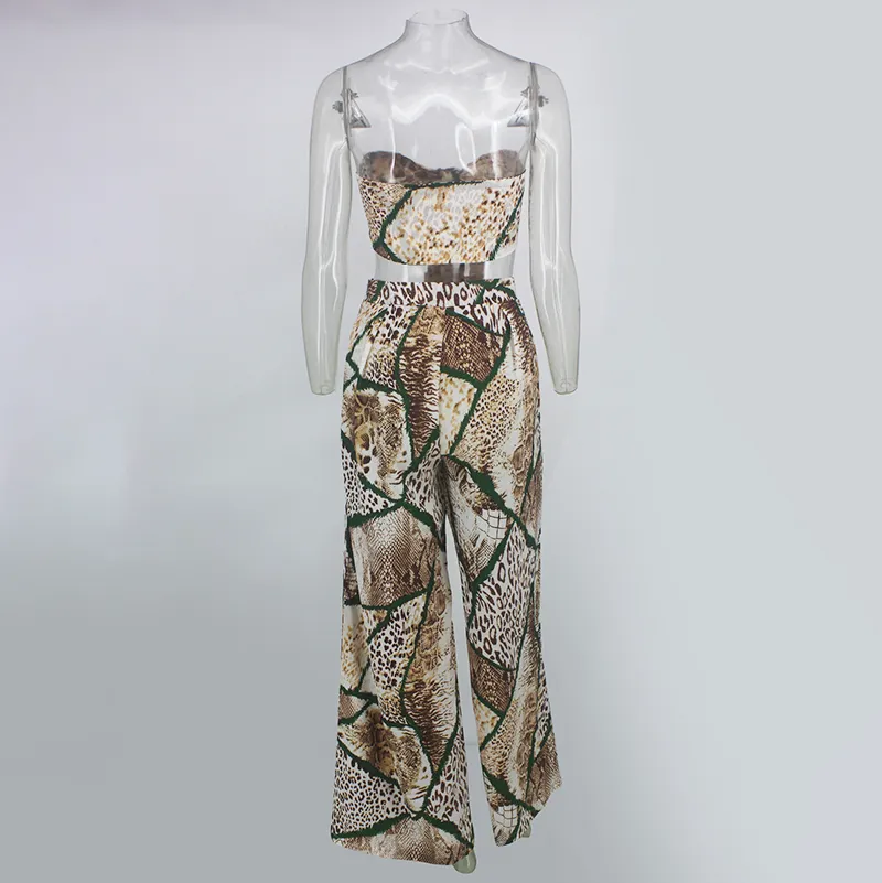 Women's Summer Casual Rayon Off-Shoulder Two-Piece Jumpsuit
