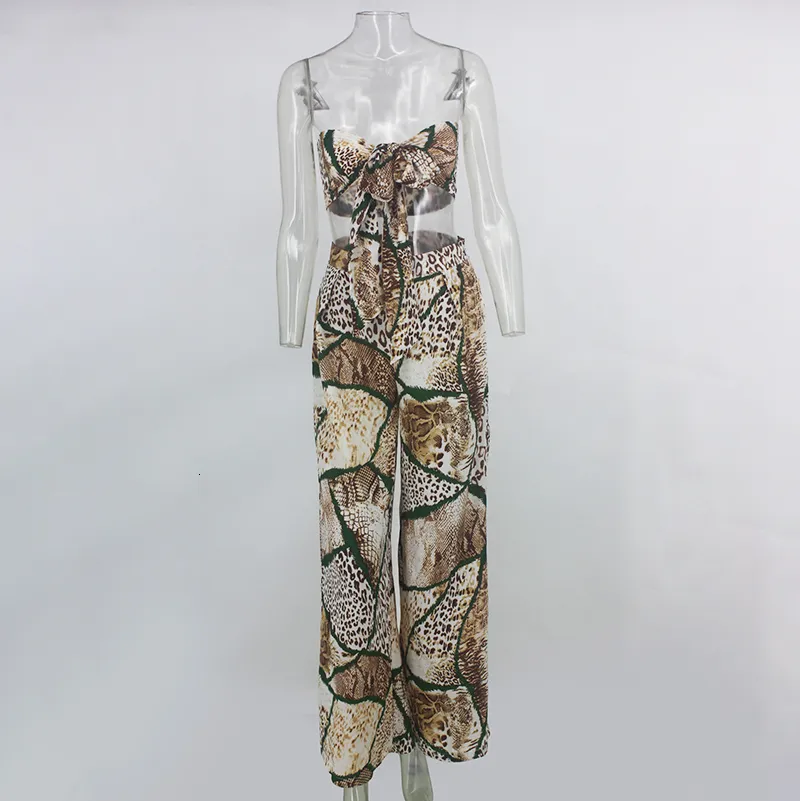 Women's Summer Casual Rayon Off-Shoulder Two-Piece Jumpsuit
