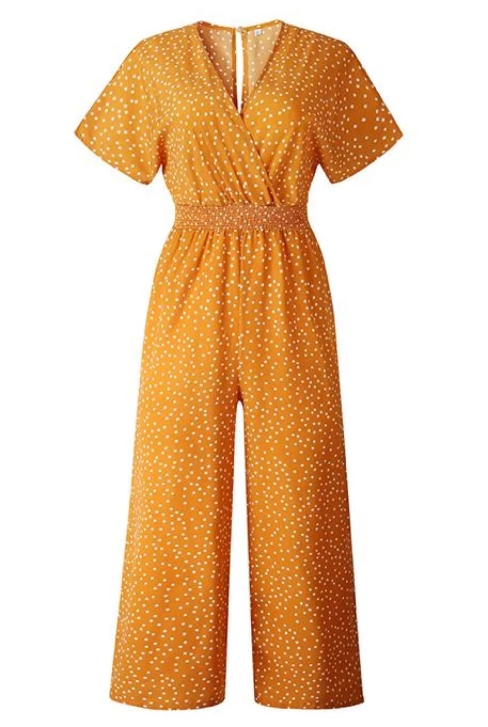 Women's Summer Casual V-Neck Short-Sleeved Jumpsuit