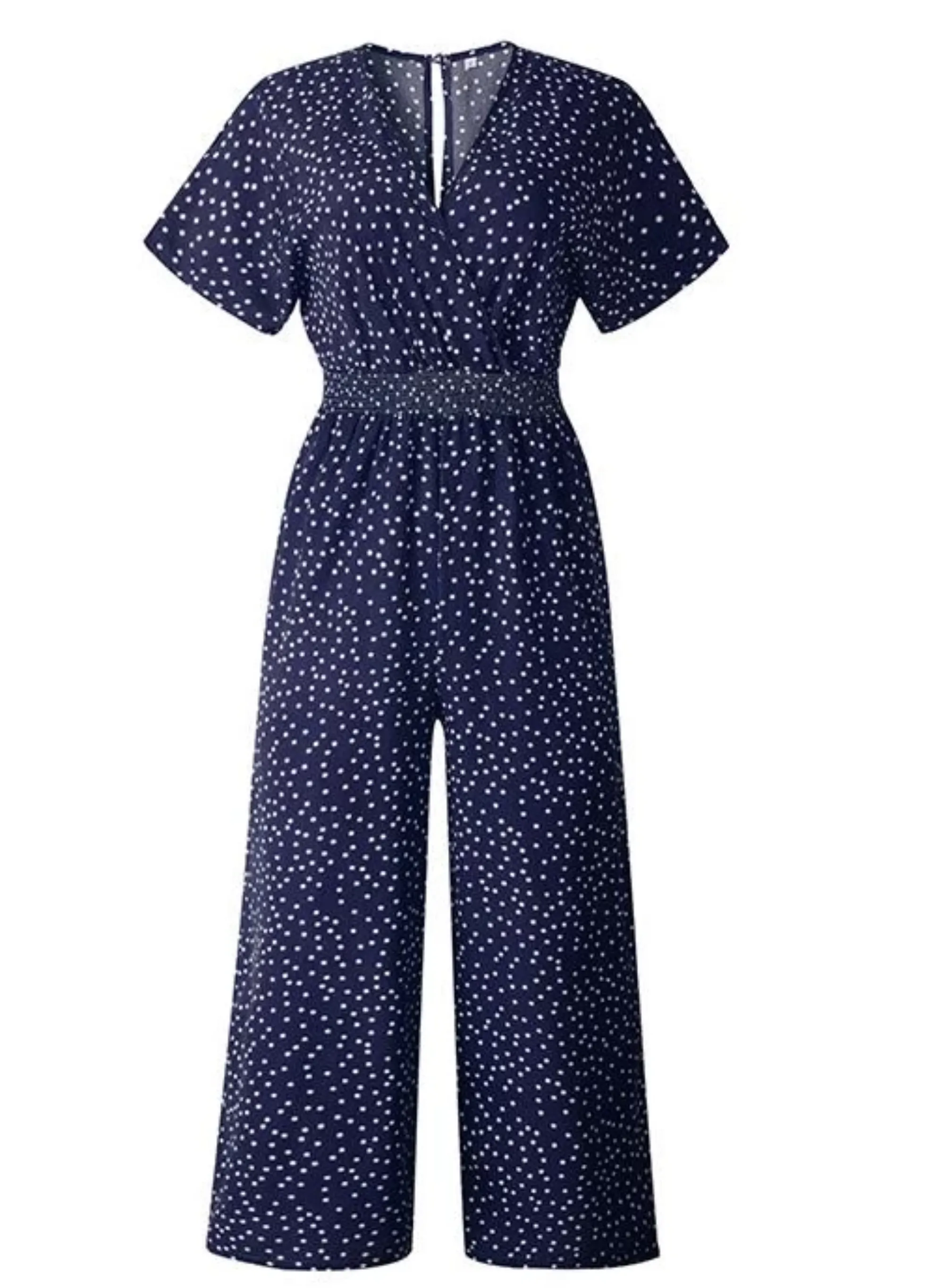 Women's Summer Casual V-Neck Short-Sleeved Jumpsuit