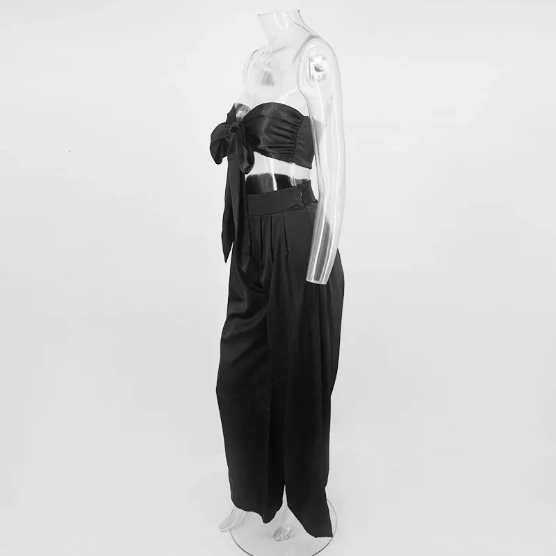 Women's Summer Polyester Off-Shoulder Two-Piece Jumpsuit