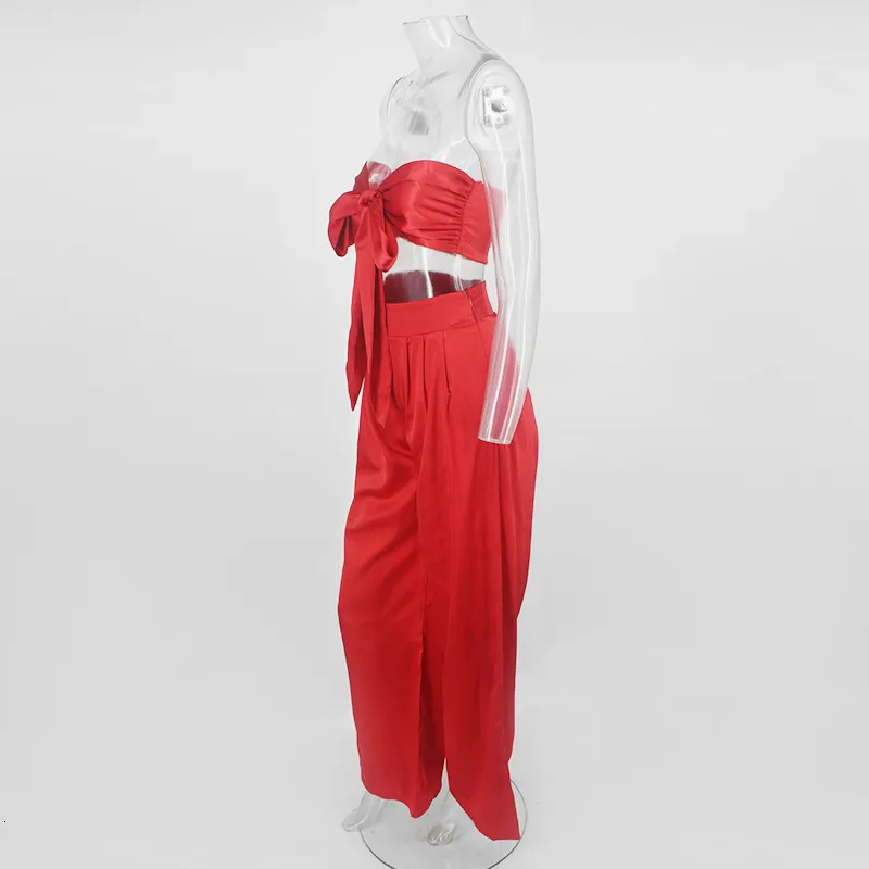 Women's Summer Polyester Off-Shoulder Two-Piece Jumpsuit