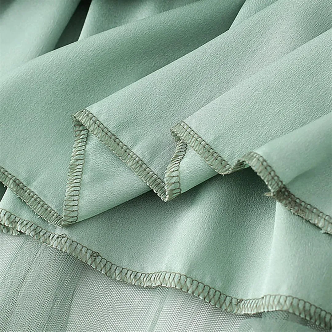 WomenS Summer Tulle Skirt Multi Layered Tulle Elastic Waist A Line Flowy Swing Pleated Skirts