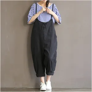 Women's Summer/Autumn Ankle-Length Loose High Waist Overalls