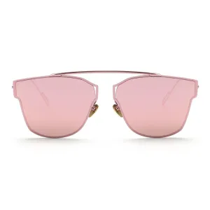Women's Sunglasses Metal Frame Reflective Coating Mirror Flat Panel Lens Brand Designer Sun Glasses Oculos De Sol