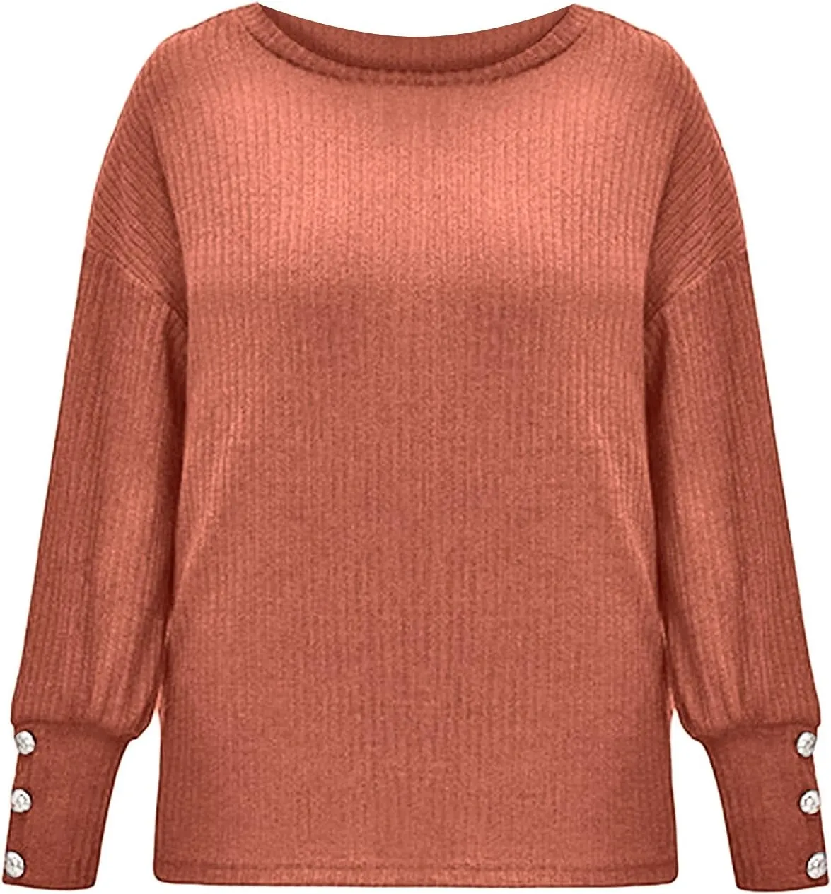 Women's Sweaters 2024 Fall Winter Leisure Comfy Solid Color Oversized Turtleneck Pullover Sweater with Buttons