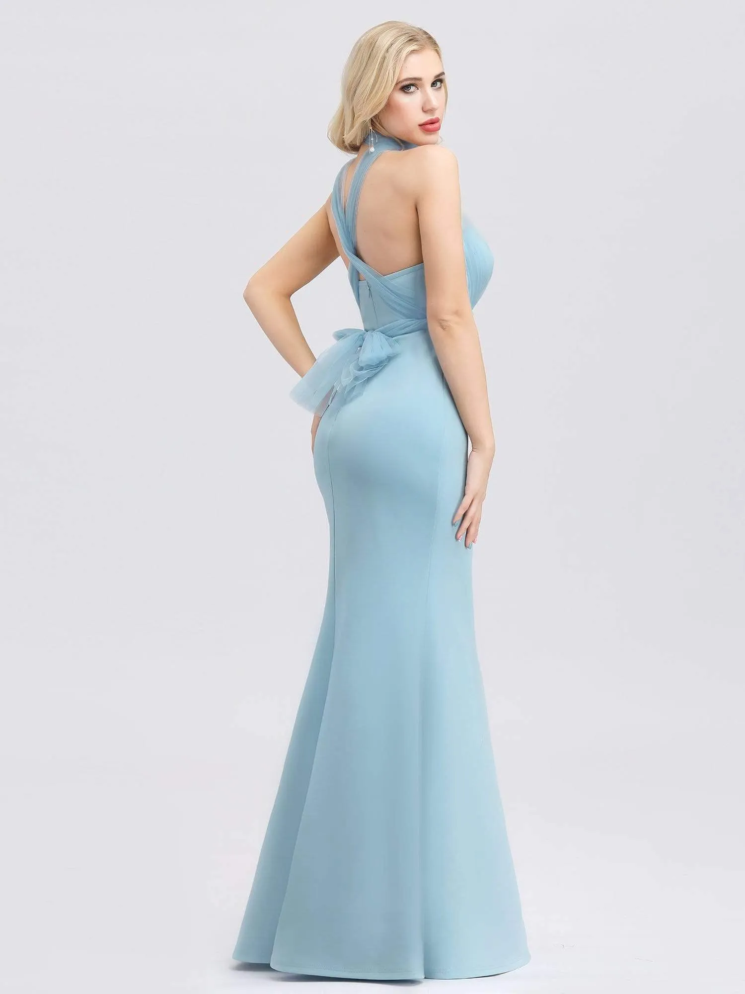 Women's Sweetheart Neckline Self-tie Bodycon Mermaid Dress