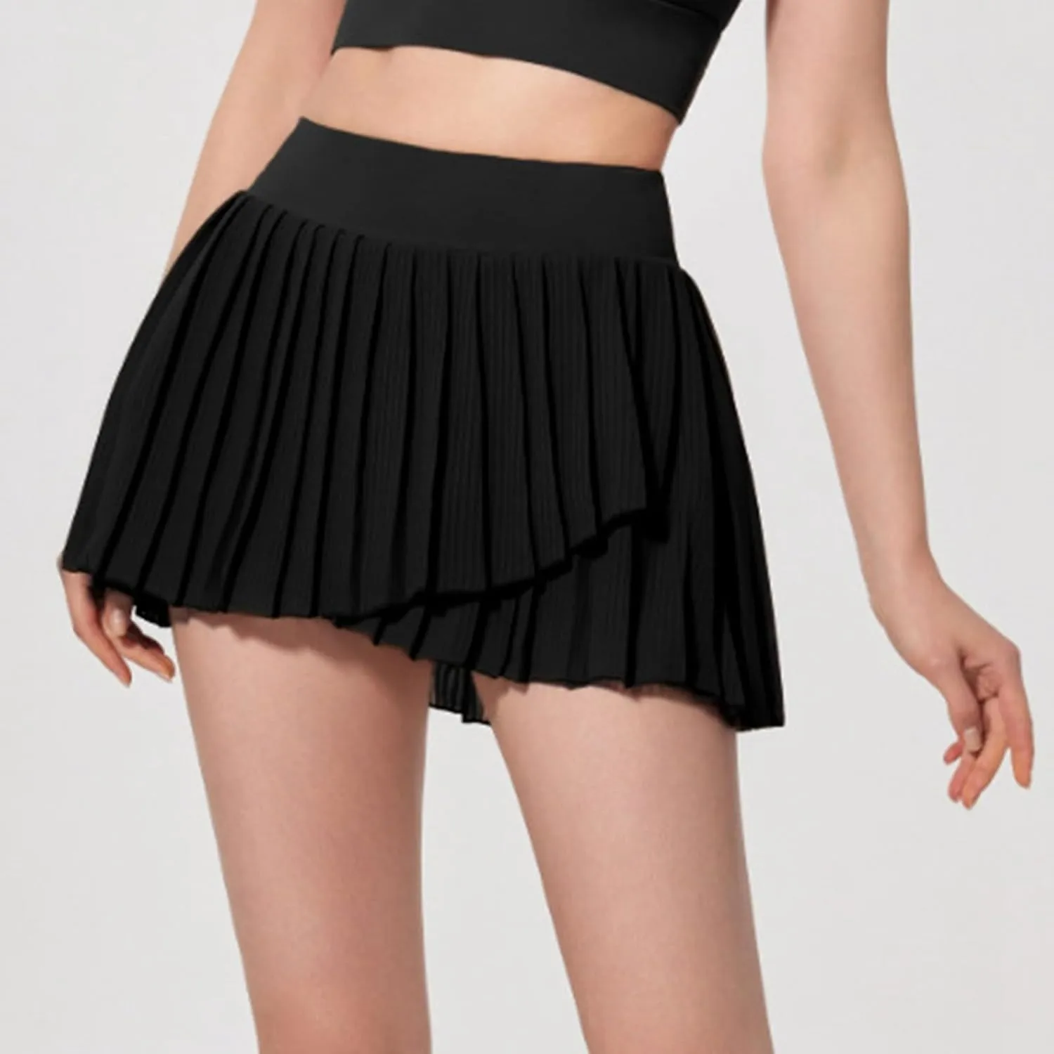 Womens Tennis Dress High Elastic Waisted Fake 2 Piece Anti-Exposed Tennis Skirt Casual Athetic Workout Pleated Lined Skort
