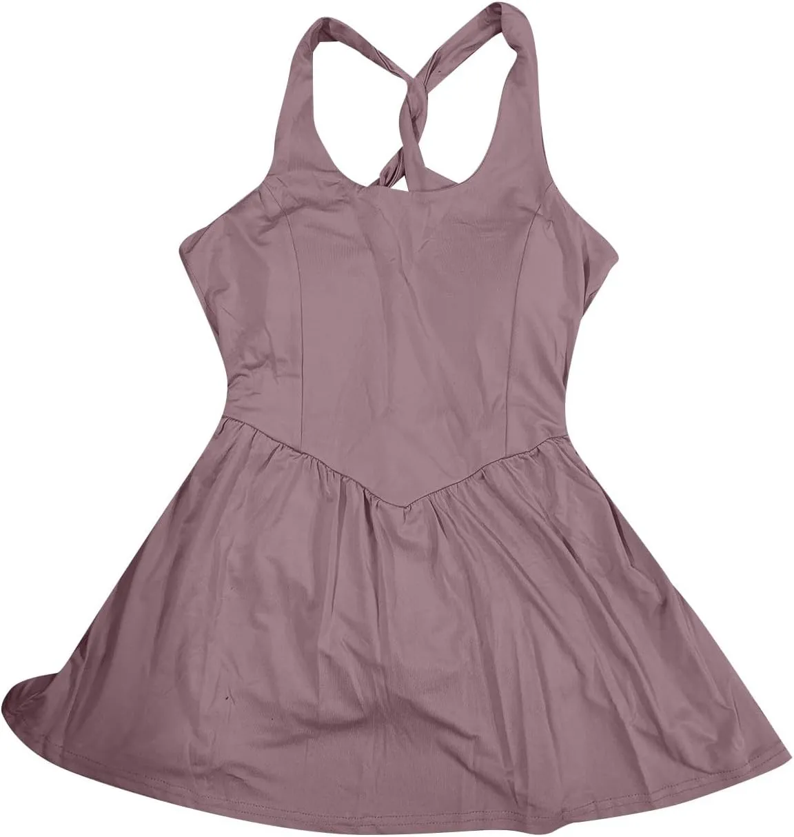 Womens Tennis Skirt Square Neck Sleeveless Straped Pleated Summer Atheltic Dress Casual Slim Breathable Workout Skort