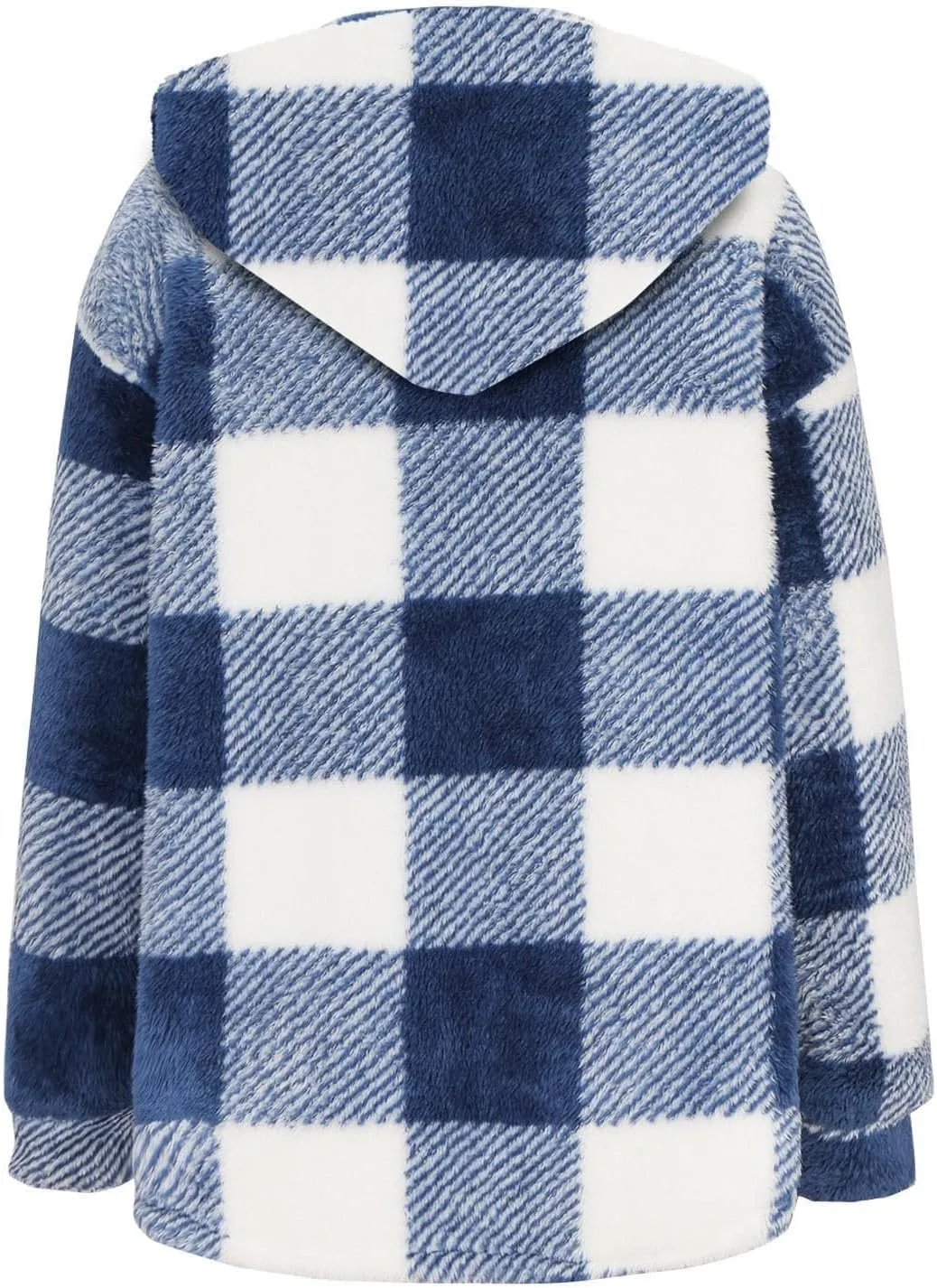 Womens Winter Coats Casual Fleece Jackets Hoodies Open Front Sherpa Warm Plaid Fuzzy Cardigans Trendy Outerwear