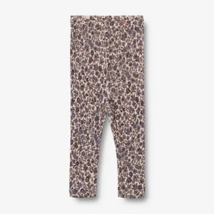 Wool Leggings | Baby - purple flowers